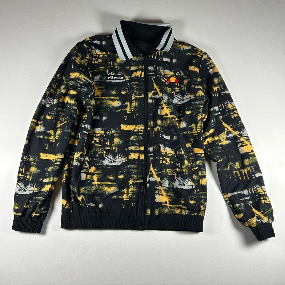 Ellesse NEW Men's M Rimini Track Jacket Reversible - Black / Multicolor Abstract
